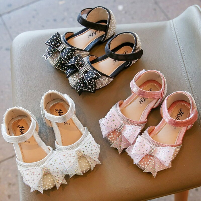 Girls Pearl Bowknot Princess Summer Sandals